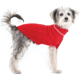 Fashion Pet Cable Knit Dog Sweater Red (Option: X Small)