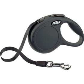 Flexi New Classic Retractable Cord Leash Black (Option: X Small)