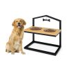 5 Heights Elevated Pet Feeder with 2 Detachable Stainless Steel Bowl