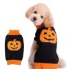 Pet Dog Halloween Costume Pumpkin Skull Death Pattern Pet Knit Sweater