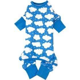 CuddlePup Dog Pajamas (Color: Fluffy Clouds Blue, size: large)